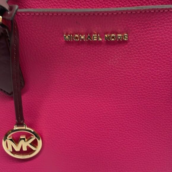 Michael Kors Kimberly Small Bonded Tote signature Electric Pink Multi Leather - Picture 2 of 10